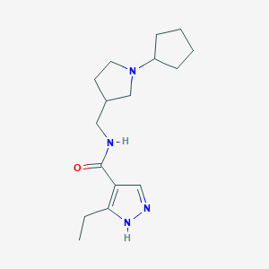 molecular formula C16H26N4O B3475338 N-[(1-cyclopentylpyrrolidin-3-yl)methyl]-3-ethyl-1H-pyrazole-4-carboxamide 