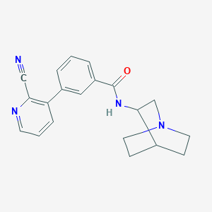 molecular formula C20H20N4O B3475343 N-1-azabicyclo[2.2.2]oct-3-yl-3-(2-cyanopyridin-3-yl)benzamide 