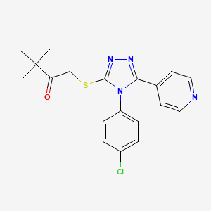 1-{[4-(4-chlorophenyl)-5-(4-pyridinyl)-4H-1,2,4-triazol-3-yl]thio}-3,3-dimethyl-2-butanone