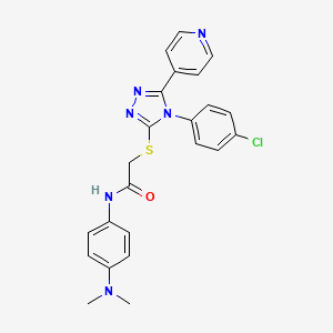 molecular formula C23H21ClN6OS B3475378 2-{[4-(4-chlorophenyl)-5-(4-pyridinyl)-4H-1,2,4-triazol-3-yl]thio}-N-[4-(dimethylamino)phenyl]acetamide 