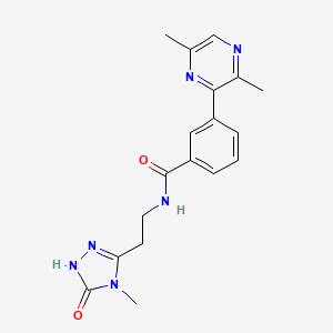 3-(3,6-dimethylpyrazin-2-yl)-N-[2-(4-methyl-5-oxo-4,5-dihydro-1H-1,2,4-triazol-3-yl)ethyl]benzamide