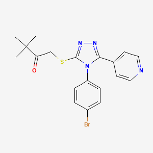 molecular formula C19H19BrN4OS B3475396 1-{[4-(4-bromophenyl)-5-(4-pyridinyl)-4H-1,2,4-triazol-3-yl]thio}-3,3-dimethyl-2-butanone CAS No. 477330-45-3