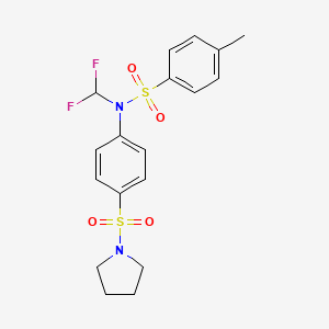 N-(difluoromethyl)-4-methyl-N-[4-(1-pyrrolidinylsulfonyl)phenyl]benzenesulfonamide