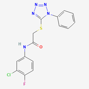 N-(3-chloro-4-fluorophenyl)-2-[(1-phenyl-1H-tetrazol-5-yl)thio]acetamide