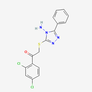 molecular formula C16H12Cl2N4OS B3475426 2-[(4-amino-5-phenyl-4H-1,2,4-triazol-3-yl)thio]-1-(2,4-dichlorophenyl)ethanone 