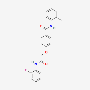 molecular formula C22H19FN2O3 B3475465 4-{2-[(2-fluorophenyl)amino]-2-oxoethoxy}-N-(2-methylphenyl)benzamide 