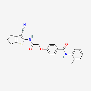 4-[2-[(3-cyano-5,6-dihydro-4H-cyclopenta[b]thiophen-2-yl)amino]-2-oxoethoxy]-N-(2-methylphenyl)benzamide