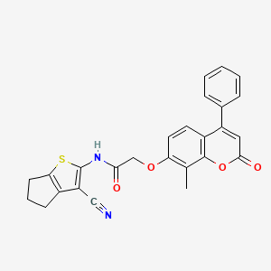 N-(3-cyano-5,6-dihydro-4H-cyclopenta[b]thiophen-2-yl)-2-(8-methyl-2-oxo-4-phenylchromen-7-yl)oxyacetamide