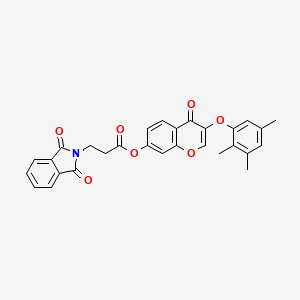 [4-Oxo-3-(2,3,5-trimethylphenoxy)chromen-7-yl] 3-(1,3-dioxoisoindol-2-yl)propanoate