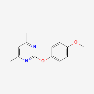 molecular formula C13H14N2O2 B3475533 2-(4-methoxyphenoxy)-4,6-dimethylpyrimidine 