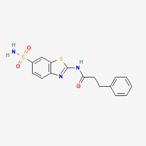 N-[6-(aminosulfonyl)-1,3-benzothiazol-2-yl]-3-phenylpropanamide