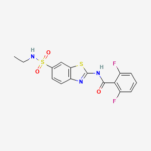 molecular formula C16H13F2N3O3S2 B3475546 N-{6-[(ethylamino)sulfonyl]-1,3-benzothiazol-2-yl}-2,6-difluorobenzamide 