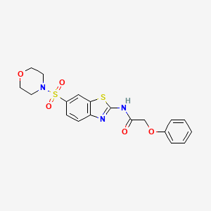 molecular formula C19H19N3O5S2 B3475552 N-[6-(4-morpholinylsulfonyl)-1,3-benzothiazol-2-yl]-2-phenoxyacetamide 