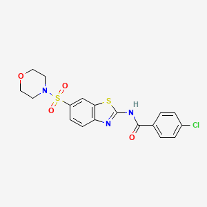 4-chloro-N-[6-(4-morpholinylsulfonyl)-1,3-benzothiazol-2-yl]benzamide