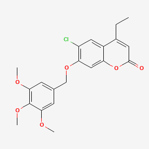 molecular formula C21H21ClO6 B3475594 6-chloro-4-ethyl-7-[(3,4,5-trimethoxybenzyl)oxy]-2H-chromen-2-one 