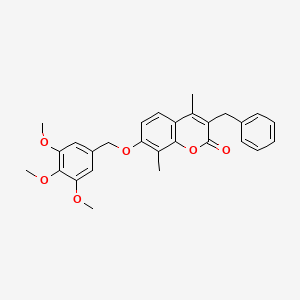 3-benzyl-4,8-dimethyl-7-[(3,4,5-trimethoxybenzyl)oxy]-2H-chromen-2-one