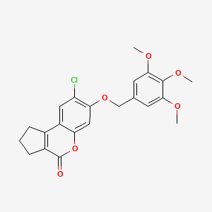 molecular formula C22H21ClO6 B3475610 8-chloro-7-[(3,4,5-trimethoxybenzyl)oxy]-2,3-dihydrocyclopenta[c]chromen-4(1H)-one 