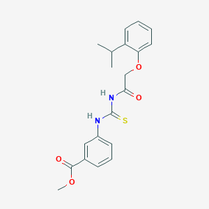 molecular formula C20H22N2O4S B3475643 methyl 3-[({[(2-isopropylphenoxy)acetyl]amino}carbonothioyl)amino]benzoate 