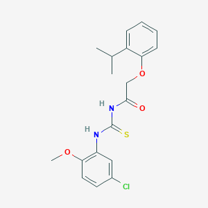 molecular formula C19H21ClN2O3S B3475645 N-{[(5-chloro-2-methoxyphenyl)amino]carbonothioyl}-2-(2-isopropylphenoxy)acetamide 