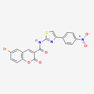 6-bromo-N-[4-(4-nitrophenyl)-1,3-thiazol-2-yl]-2-oxo-2H-chromene-3-carboxamide