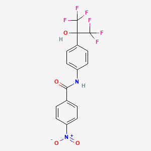 4-nitro-N-{4-[2,2,2-trifluoro-1-hydroxy-1-(trifluoromethyl)ethyl]phenyl}benzamide