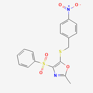 2-methyl-5-[(4-nitrobenzyl)thio]-4-(phenylsulfonyl)-1,3-oxazole