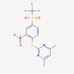 4,6-dimethyl-2-({2-nitro-4-[(trifluoromethyl)sulfonyl]phenyl}thio)pyrimidine