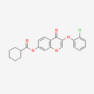 molecular formula C22H19ClO5 B3475764 3-(2-chlorophenoxy)-4-oxo-4H-chromen-7-yl cyclohexanecarboxylate 