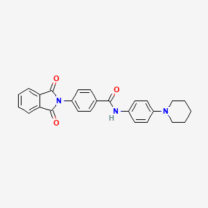 molecular formula C26H23N3O3 B3475888 4-(1,3-dioxo-1,3-dihydro-2H-isoindol-2-yl)-N-[4-(1-piperidinyl)phenyl]benzamide 