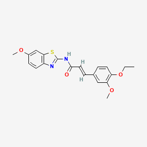 molecular formula C20H20N2O4S B3475890 3-(4-ethoxy-3-methoxyphenyl)-N-(6-methoxy-1,3-benzothiazol-2-yl)acrylamide 