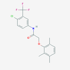 molecular formula C18H17ClF3NO2 B3475928 N-[4-chloro-3-(trifluoromethyl)phenyl]-2-(2,3,6-trimethylphenoxy)acetamide 