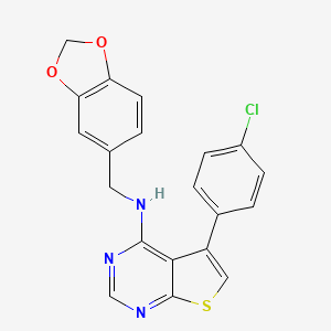 N-[(2H-1,3-BENZODIOXOL-5-YL)METHYL]-5-(4-CHLOROPHENYL)THIENO[2,3-D]PYRIMIDIN-4-AMINE