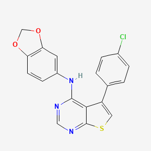 N-1,3-benzodioxol-5-yl-5-(4-chlorophenyl)thieno[2,3-d]pyrimidin-4-amine