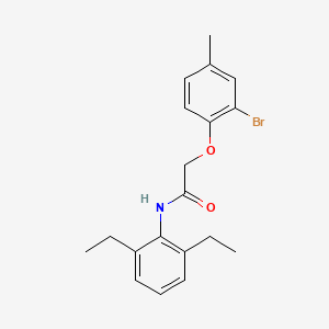 molecular formula C19H22BrNO2 B3476007 2-(2-bromo-4-methylphenoxy)-N-(2,6-diethylphenyl)acetamide 