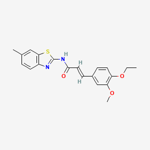 3-(4-ethoxy-3-methoxyphenyl)-N-(6-methyl-1,3-benzothiazol-2-yl)acrylamide