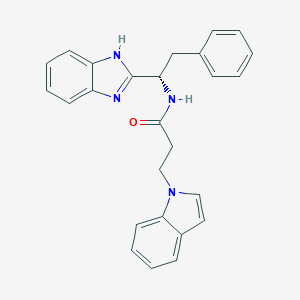 molecular formula C26H24N4O B347615 N-[1-(1H-benzimidazol-2-yl)-2-phenylethyl]-3-(1H-indol-1-yl)propanamide 