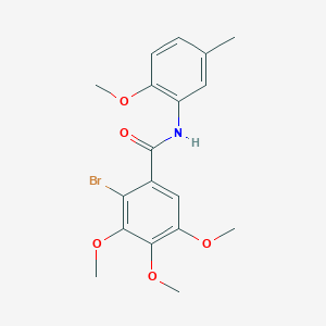 2-bromo-3,4,5-trimethoxy-N-(2-methoxy-5-methylphenyl)benzamide