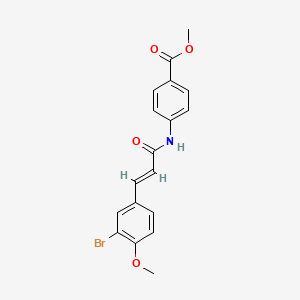 molecular formula C18H16BrNO4 B3476181 methyl 4-{[3-(3-bromo-4-methoxyphenyl)acryloyl]amino}benzoate 