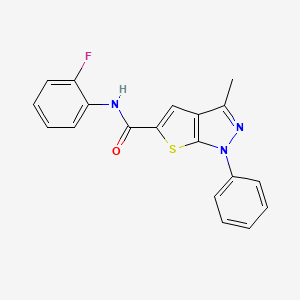 molecular formula C19H14FN3OS B3476208 N-(2-fluorophenyl)-3-methyl-1-phenyl-1H-thieno[2,3-c]pyrazole-5-carboxamide 