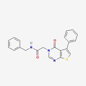 molecular formula C21H17N3O2S B3476283 N-benzyl-2-(4-oxo-5-phenylthieno[2,3-d]pyrimidin-3(4H)-yl)acetamide 