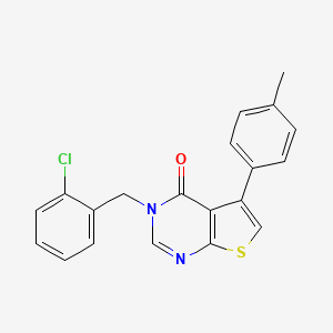 molecular formula C20H15ClN2OS B3476292 3-(2-chlorobenzyl)-5-(4-methylphenyl)thieno[2,3-d]pyrimidin-4(3H)-one 