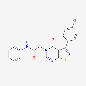 molecular formula C20H14ClN3O2S B3476295 2-[5-(4-chlorophenyl)-4-oxothieno[2,3-d]pyrimidin-3(4H)-yl]-N-phenylacetamide 