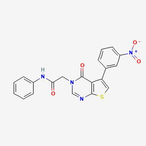 molecular formula C20H14N4O4S B3476302 2-[5-(3-nitrophenyl)-4-oxothieno[2,3-d]pyrimidin-3(4H)-yl]-N-phenylacetamide 