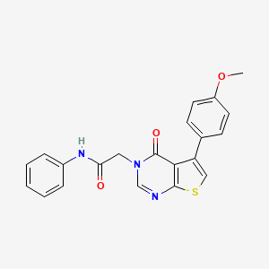 molecular formula C21H17N3O3S B3476333 2-[5-(4-methoxyphenyl)-4-oxothieno[2,3-d]pyrimidin-3(4H)-yl]-N-phenylacetamide 