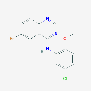 molecular formula C15H11BrClN3O B3476360 6-bromo-N-(5-chloro-2-methoxyphenyl)-4-quinazolinamine 