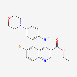 molecular formula C22H22BrN3O3 B3476399 ethyl 6-bromo-4-{[4-(4-morpholinyl)phenyl]amino}-3-quinolinecarboxylate 