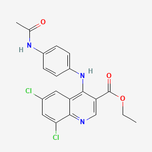 ethyl 4-{[4-(acetylamino)phenyl]amino}-6,8-dichloro-3-quinolinecarboxylate