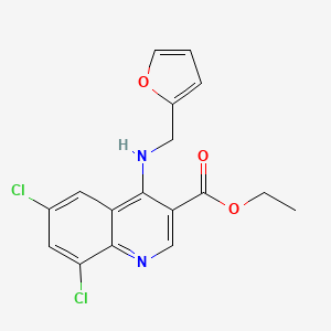 ethyl 6,8-dichloro-4-[(2-furylmethyl)amino]-3-quinolinecarboxylate