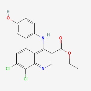 molecular formula C18H14Cl2N2O3 B3476491 ethyl 7,8-dichloro-4-[(4-hydroxyphenyl)amino]-3-quinolinecarboxylate 