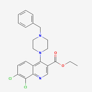 ethyl 4-(4-benzyl-1-piperazinyl)-7,8-dichloro-3-quinolinecarboxylate